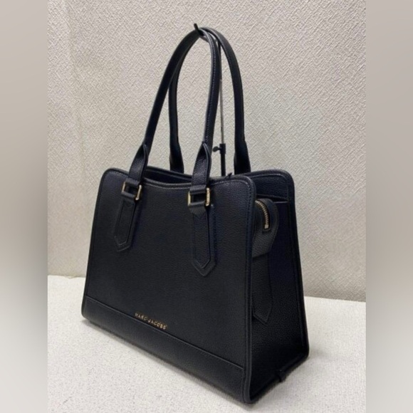 Marc Jacobs Drifter Black Leather Tote Bag – Classic Structured Work Satchel NWT - Picture 3 of 9